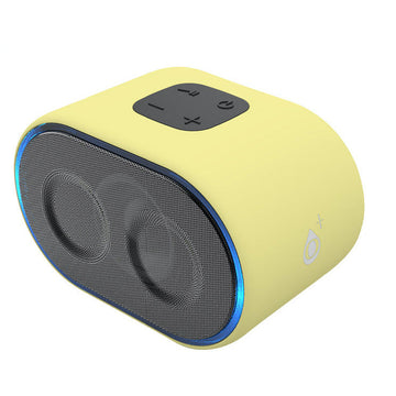 Portable Bluetooth Speaker TWS Function 300mAh Battery LED Light BTS 5.0 Energy Saving 3W Yellow NF4063