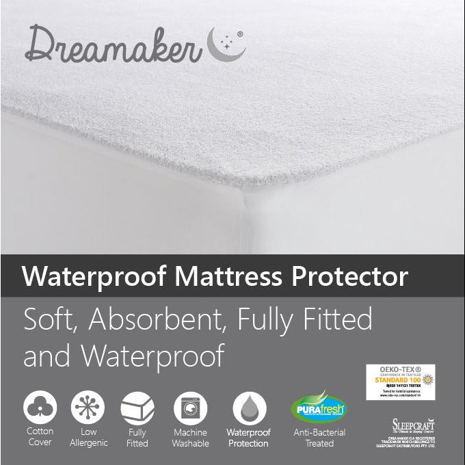 Waterproof Fitted Mattress Protector Double Bed