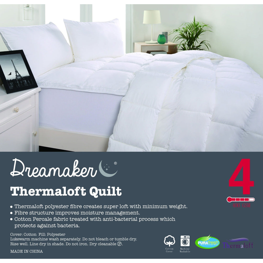 Thermaloft Quilt 400Gsm Single Bed