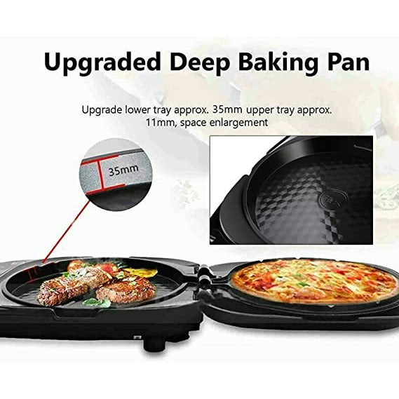 Electric Baking Pan 2-Sided Heating Grill BBQ Pancake Maker 30cm