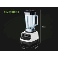 2L 2200W Commercial-Grade Blender with BPA-Free Jug - White