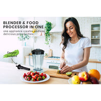 2L 2200W Commercial-Grade Blender with BPA-Free Jug - White