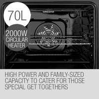 60cm Stainless Built-in 70L Grill 8 Function Fan Forced Electric Wall Oven