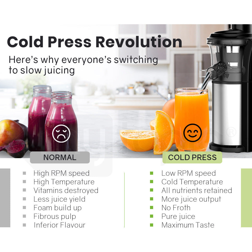 Cold Press Slow Juicer Machine Fruit Electric Juice Maker Vegetable Extractor Squeezer