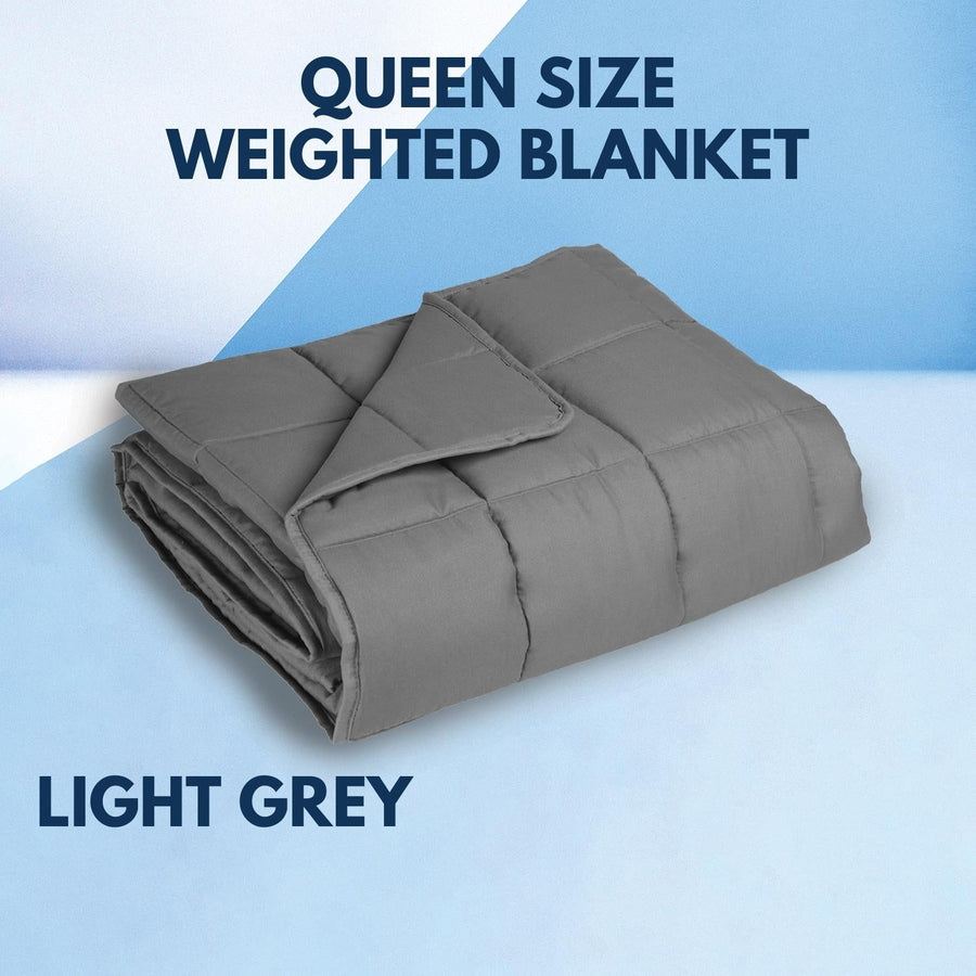 GOMINIMO Polyester Queen Size Weighted Blanket (Light Grey 9kg) HM-WB-101-DJ