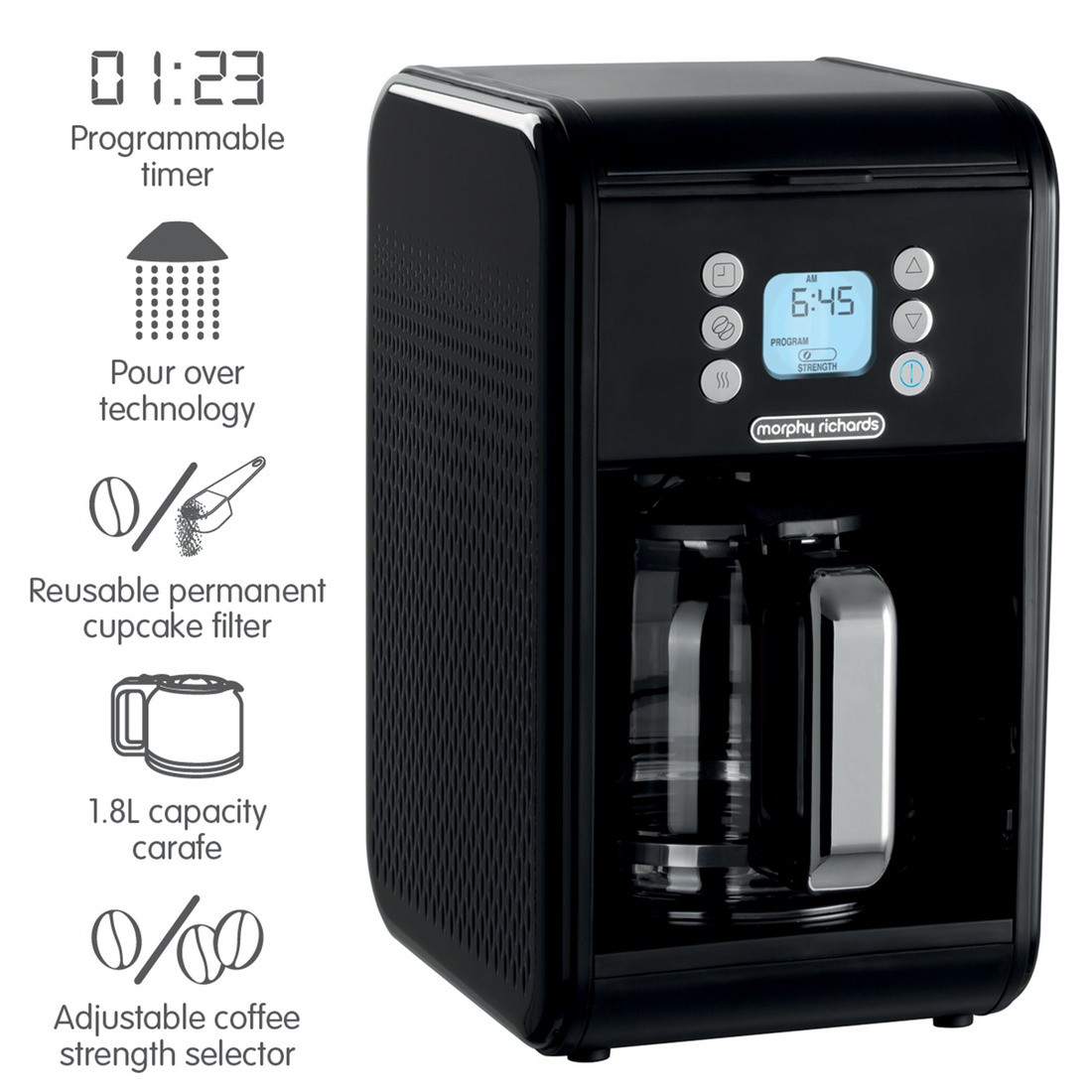 Verve Filtered Coffee Maker With Timer - Black