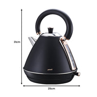 1.7L Rose Trim Collection Kettle - Black