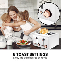 Rose Trim Collection Toaster & Kettle Bundle - White