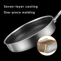 304 Stainless Steel Frying Pan Non-Stick Cooking Frypan Cookware 30cm Honeycomb Single Sided without lid
