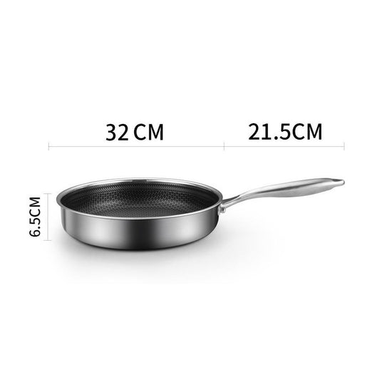 Buy the Mecora 316 Stainless Steel Frying Pan Non-Stick Cooking Frypan ...