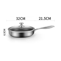 316 Stainless Steel Frying Pan Non-Stick Cooking Frypan Cookware 32cm Honeycomb Single Sided without lid