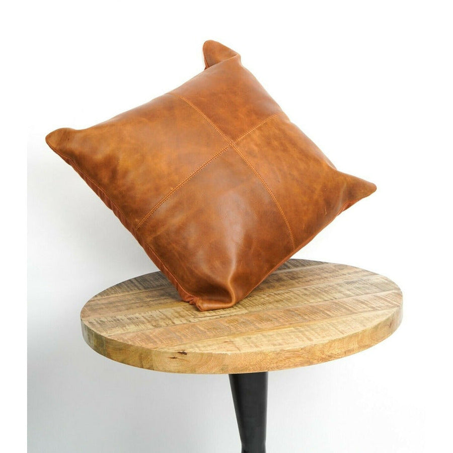 Genuine Leather Patchwork Cushion