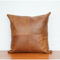 Genuine Leather Patchwork Cushion