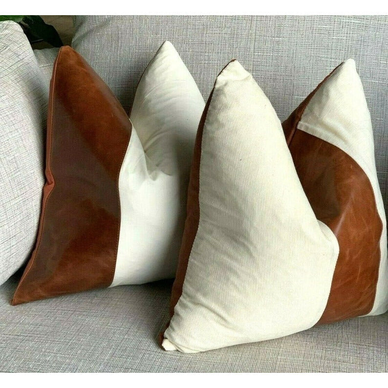 Genuine Leather Cushion Cover Pillow Cover Leather Pillow Leather Cushion Vintage Leather Tan Pillow Cover