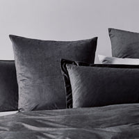 Corduroy Velvet Queen Bed Quilt Cover Set-Charcoal