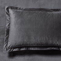 Corduroy Velvet Super King Bed Quilt Cover Set Charcoal