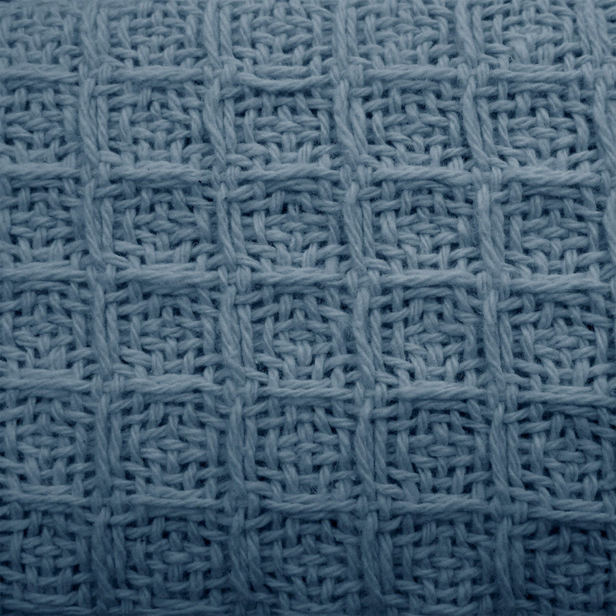 Cotton Waffle Blanket Dusk Blue Queen