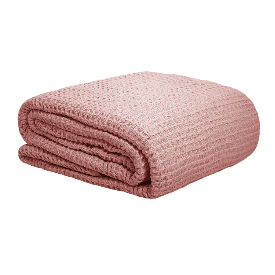 Cotton Waffle Blanket Dusty Pink King