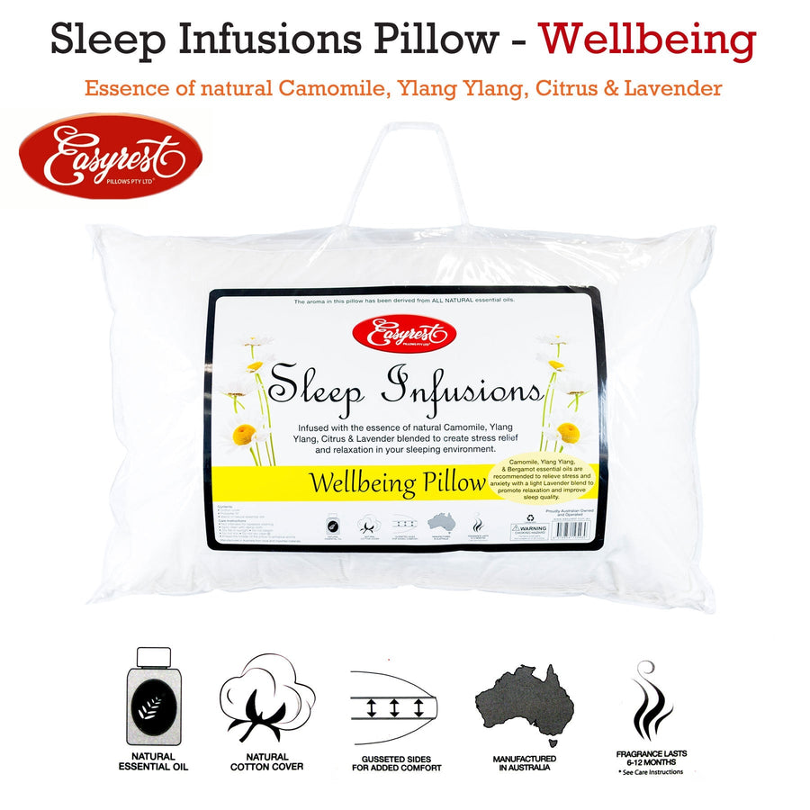 Sleep Infusions Camomile Ylang Ylang Citrus and Lavender Wellbeing Standard Pillow