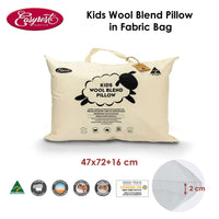 Kids Wool Blend Standard Pillow in Fabric Bag