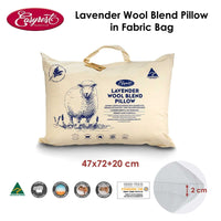 Lavender Wool Blend Standard Pillow in Fabric Bag