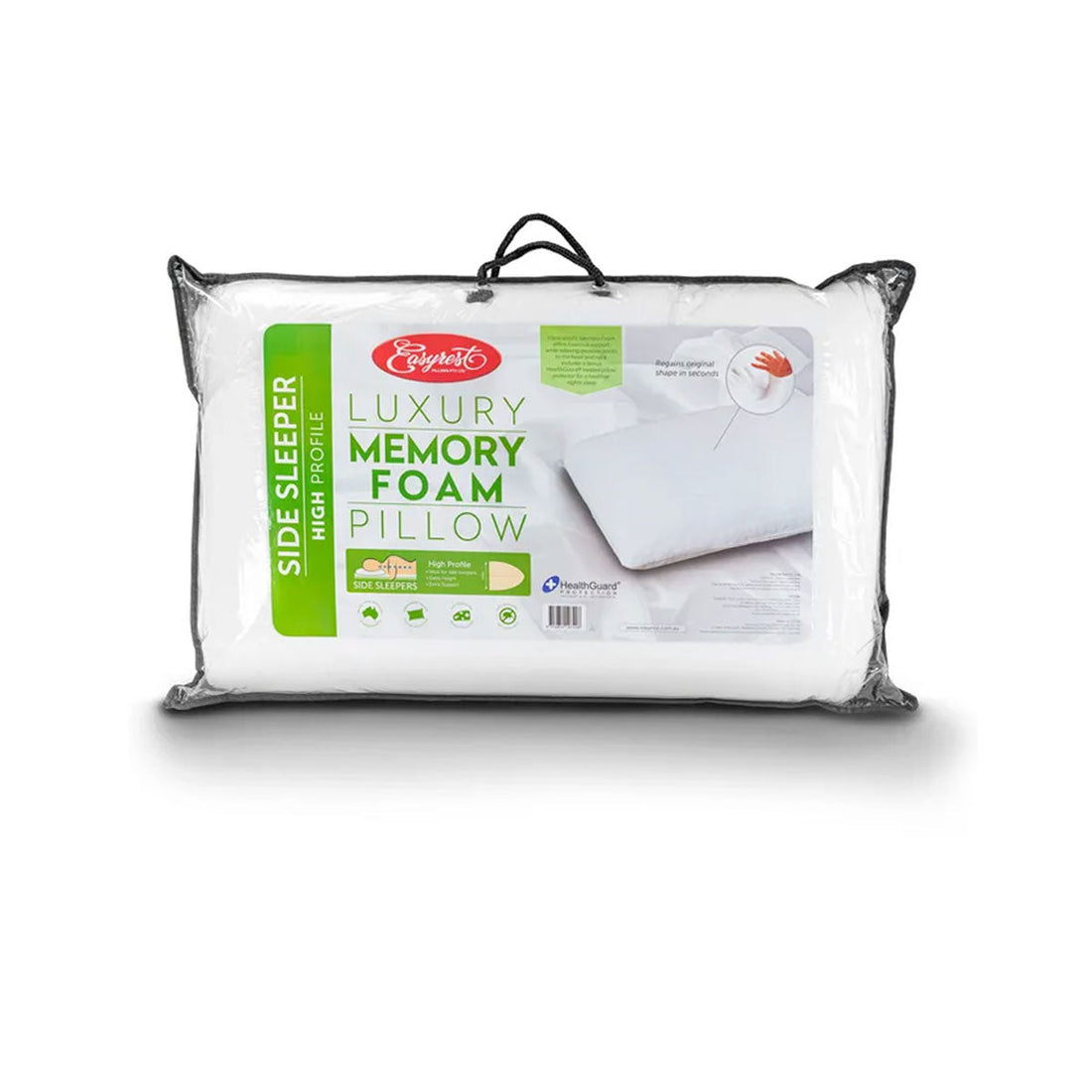 Side Sleeper High Profile Luxury Memory Foam Pillow 65x40cm and removable Cover