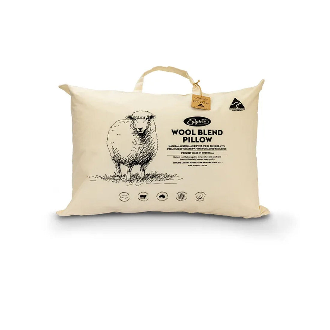 Wool Blend Standard Pillow in Fabric Bag 47x72