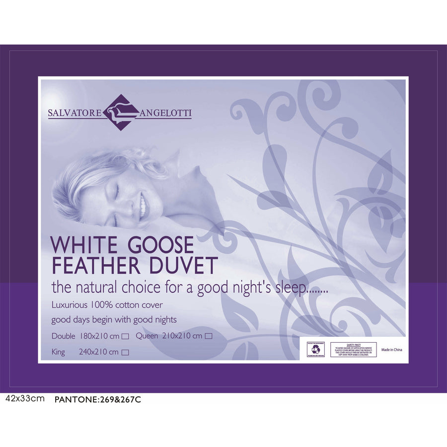 Single Quilt - 100% White Goose Feather