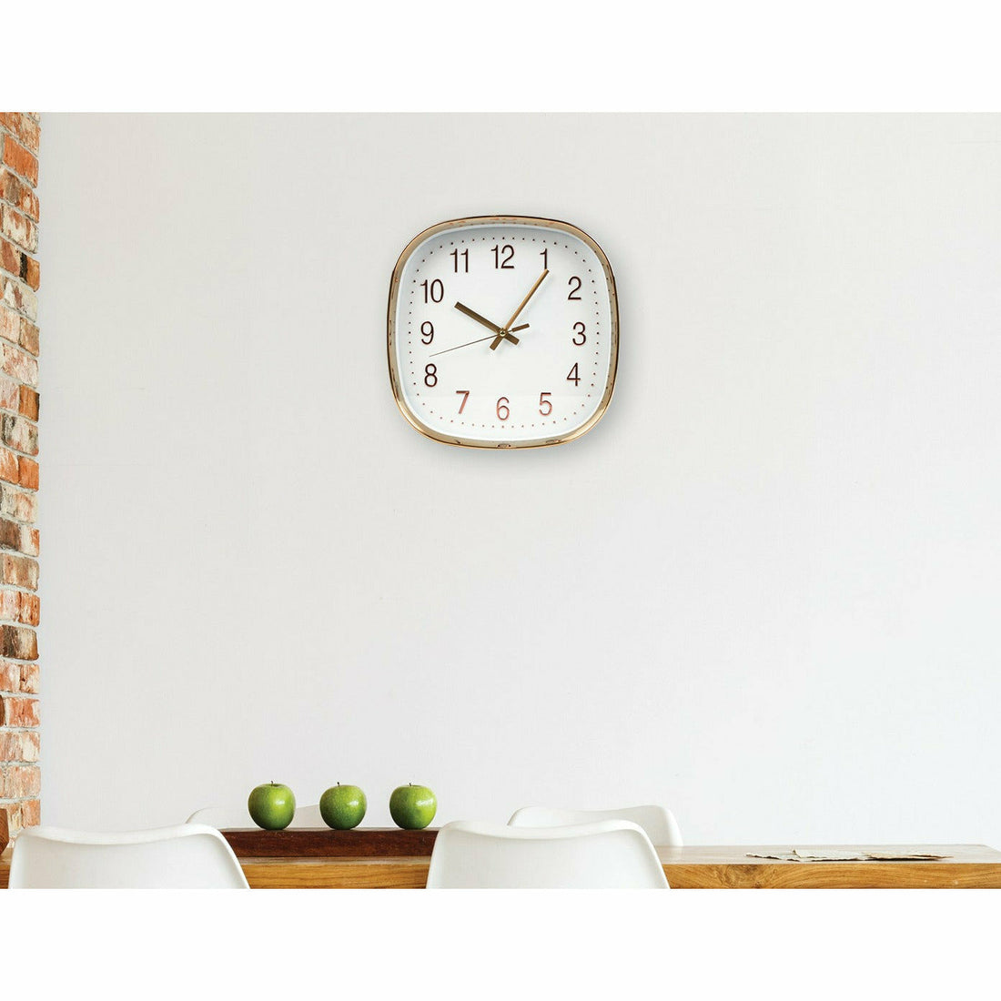 Gold & White - Squared Quartz Clock