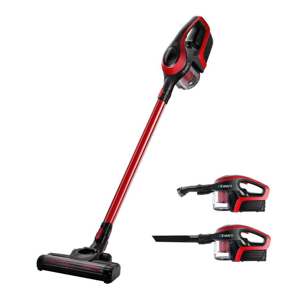 Cordless Stick Vacuum Cleaner - Black and Red