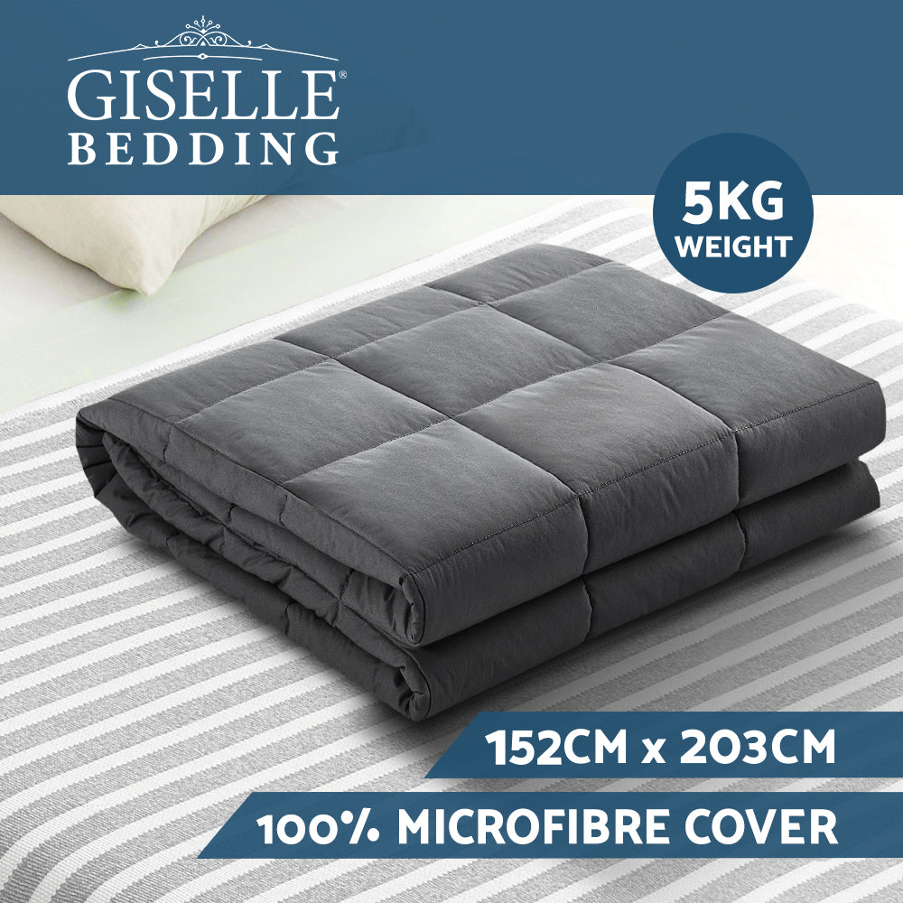 Weighted Blanket Adult 5KG Heavy Gravity Blanket - Grey