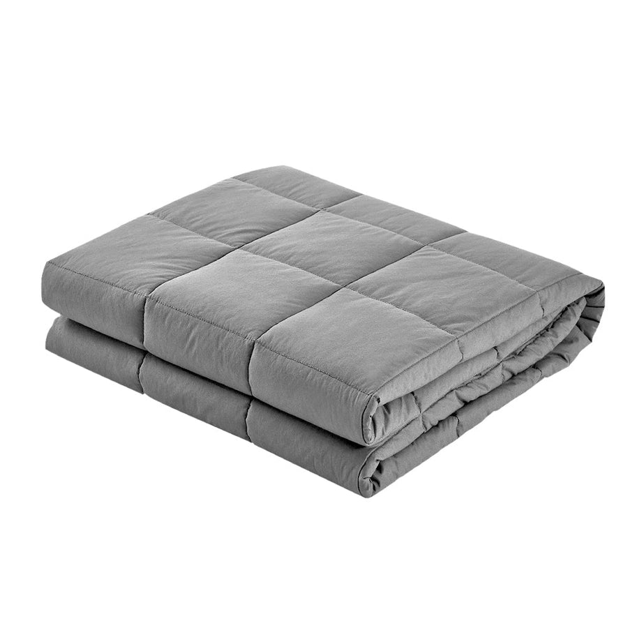 Weighted Blanket 5KG Heavy Gravity Blankets Microfibre Duvet Cover - Light Grey