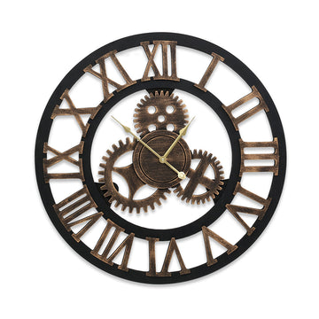 Black & Bronze Metal 80CM Roman Numeral Clock