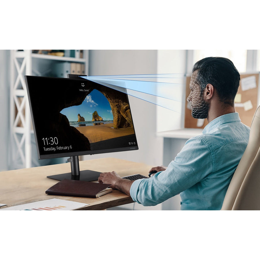 23.8 Inch Flat Full HD Monitor With Built-in Webcam