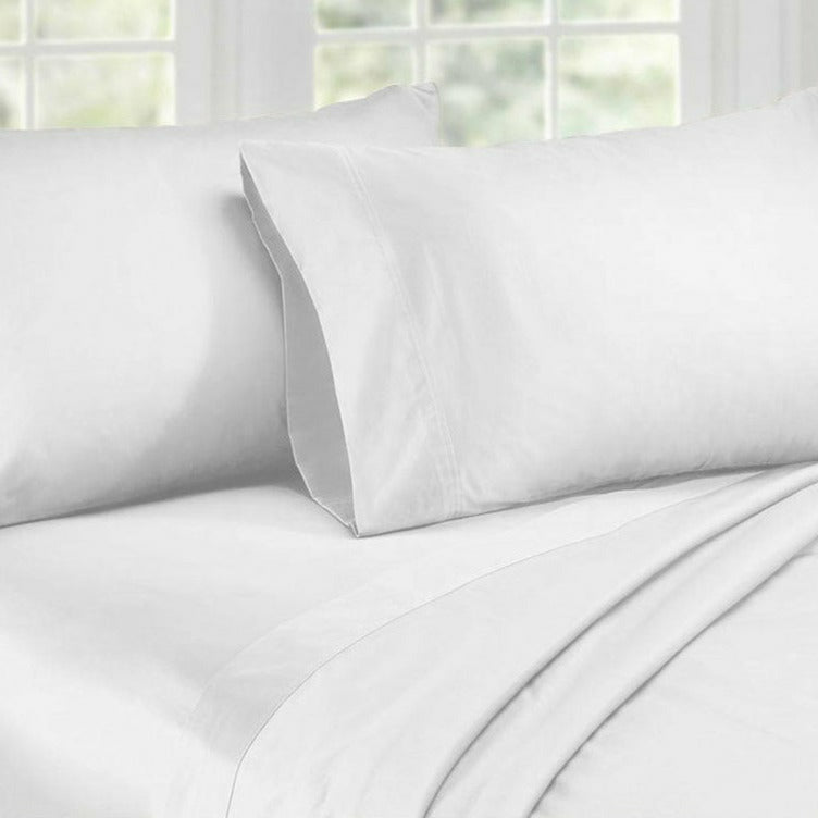 King Size 1000TC Cotton Rich Sheet Set - White